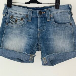 True Religion Jayde button fly cut off shorts sz 24 EUC LN